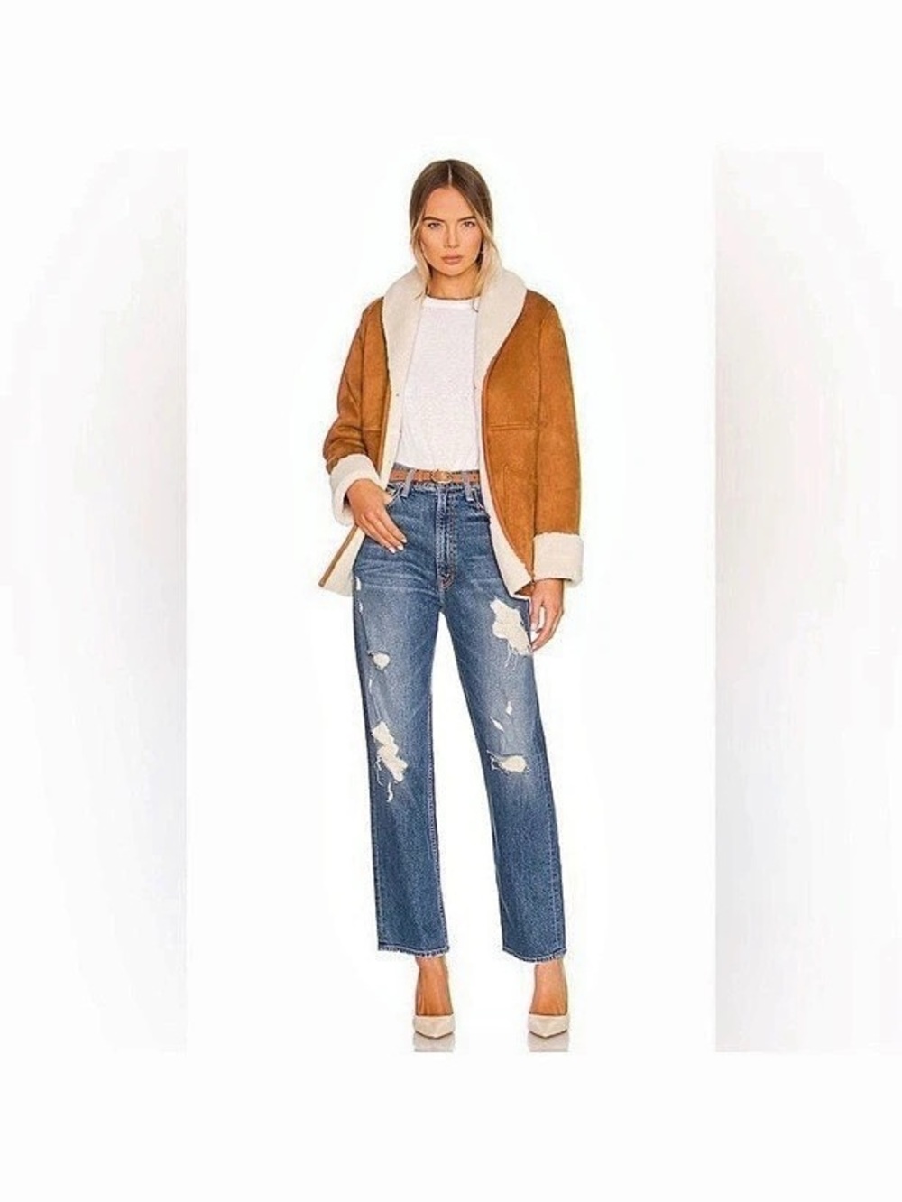 Mother High Waisted Study Hover High Rise Distressed Jeans Waist 32